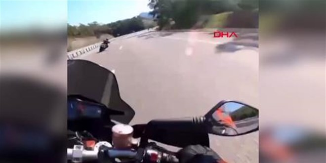 Polis memurunun hayatını kaybettiği motosiklet kazası kask kamerasında