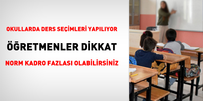 Okullarda ders seçimleri yapılıyor öğretmenler dikkat norm kadro fazlası olabilirsiniz