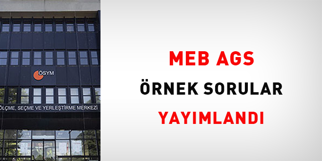 MEB AGS örnek sorular yayımlandı