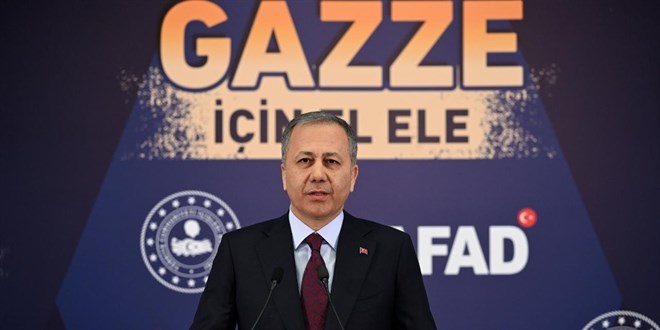 İçişleri Bakanı Yerlikaya: Gazze'ye Yardım Elimizi Uzatıyoruz