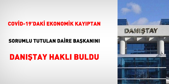 Covid-19'daki Ekonomik Kayıptan Sorumlu Tutulan Daire Başkanını Danıştay Haklı Buldu