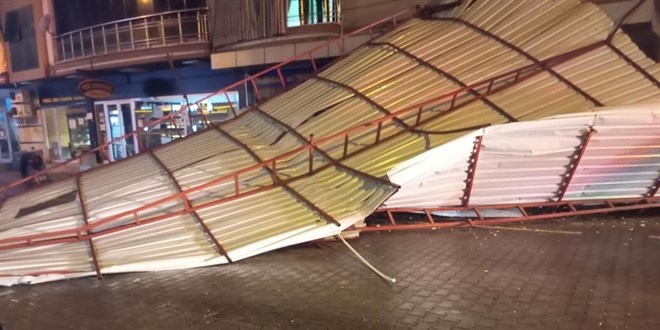 Aydın'da fırtına çatıları uçurdu, ağaçları devirdi
