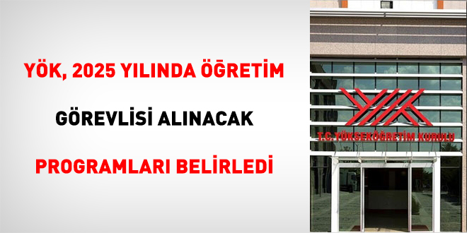 YÖK, 2025 Yılında Öğretim Görevlisi Alınacak Programları Belirledi