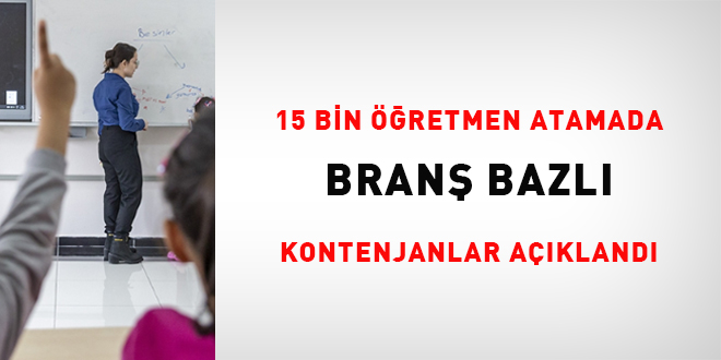 15 bin öğretmen atamada branş bazlı kontenjanlar açıklandı