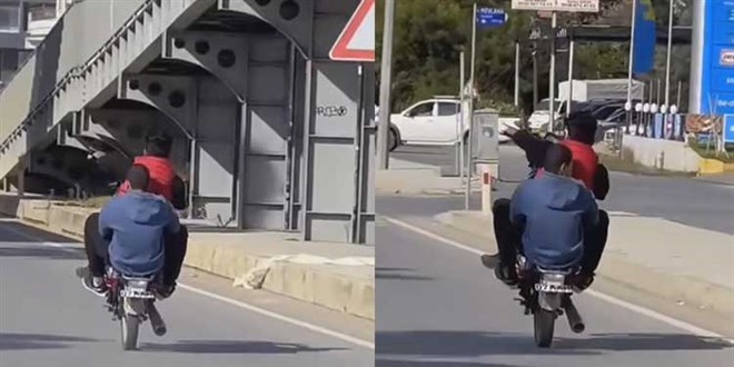 Hatay'da Trafikte Akrobatik Motosiklet Yolculu�u