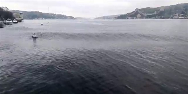 Deprem esnasında İstanbul Boğazı'nda oluşan dalgalar görüntülendi