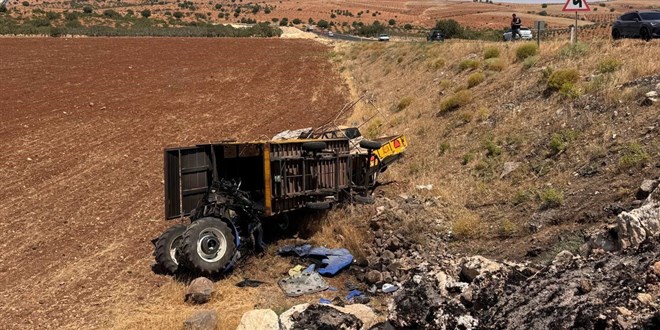 �anl�urfa'da devrilen trakt�rdeki 2 ki�i �ld�