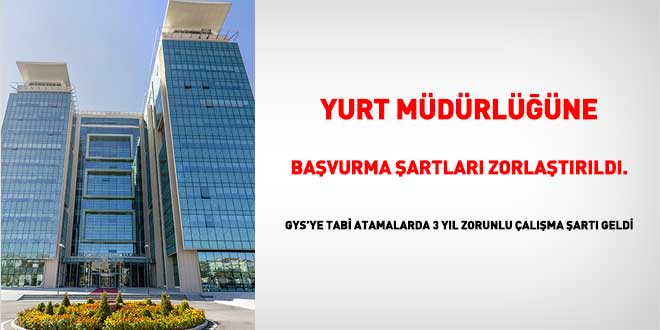 Yurt müdürlüğüne artık sadece yurt müdür yardımcıları atanabilecek