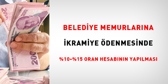 Belediye Memurlarına İkramiye Ödenmesinde %10-%15 Oran Hesabının Yapılması