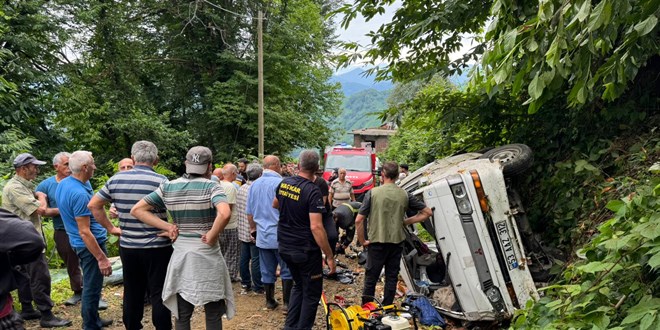 �ay toplamaya gidenleri ta��yan panelvan devrildi: 2 �l�