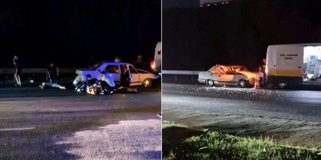 Otomobil, İETT yol bakım aracına çarptı: 1'i ağır 5 yaralı