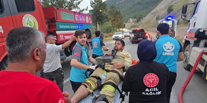 Yang�n b�lgesinde yaralanan 2 i��i hastaneye kald�r�ld�