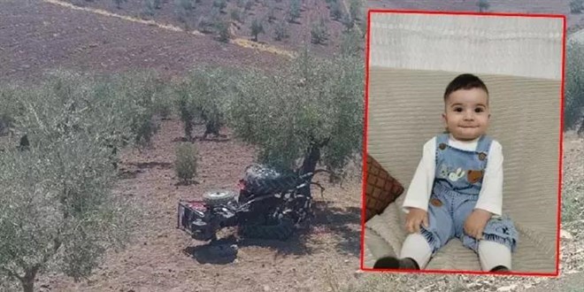 Dedesinin kulland traktr devrildi, 2 yandaki Bar ld
