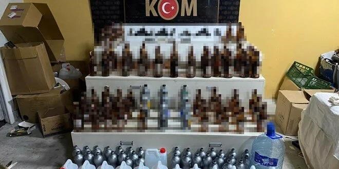 Eğlence mekanı görünümlü mekanda kaçak içki imal etmişler
