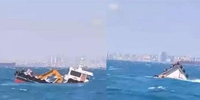 İstanbul'da fırtına gemi batırdı