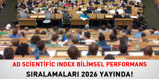 AD Scientific Index Bilimsel Performans Sralamalar 2026 Yaynda!