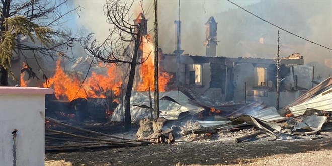 Yayladaki 12 yapının zarar gördüğü yangını damat çıkarmış