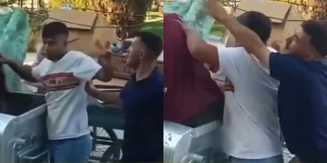 Kahramanmara�'ta ��pten at�k toplayan �ah�s darbedildi