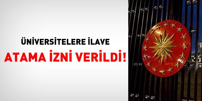 niversitelere ilave atama izni verildi!