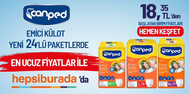 Canped Emici Külot yeni 24'lü paketlerde en ucuz fiyatlar ile.