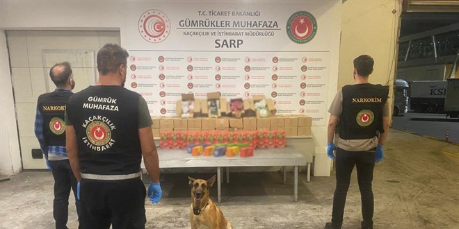 Sarp Snr Kaps ve stanbul'da 601 kilogram uyuturucu ele geirildi