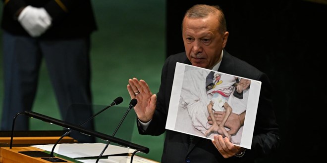 Erdoan, BM krssnden Gazze'deki soykrm fotoraflarla anlatt
