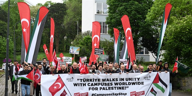 Trabzon'da 'Gazze in Ayaktayz' sloganyla yry dzenlendi