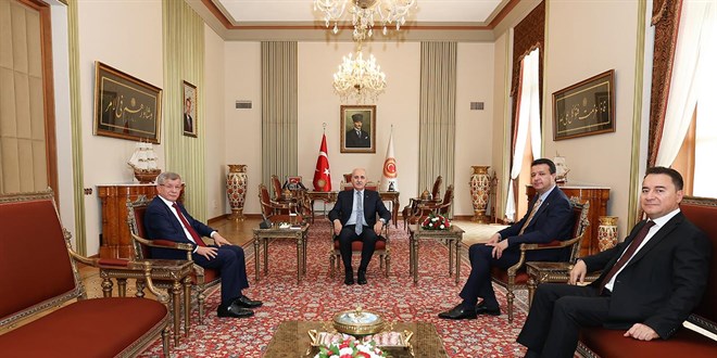 TBMM Bakan Kurtulmu, 3 partinin genel bakanlarn kabul etti