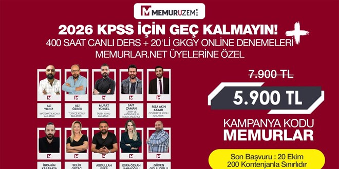 2026 KPSS için memurlar.net üyelerine özel net 2 bin TL indirim!- İlandır