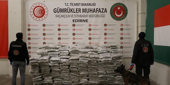 Kapkule ve psala'da 524 kilo 336 gram uyuturucu ele geirildi
