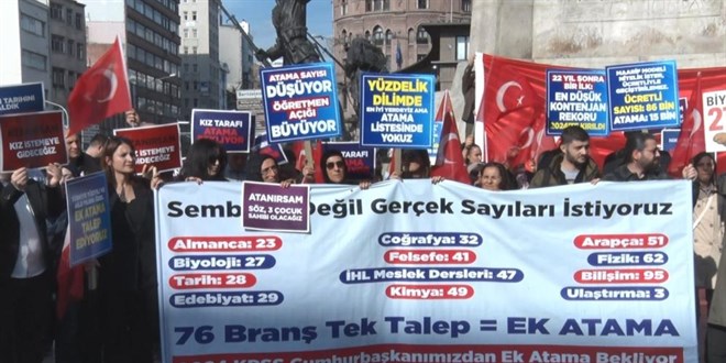 Atamas olmayan retmenler, Ankara'da eylem yapt - Son Dakika Haber