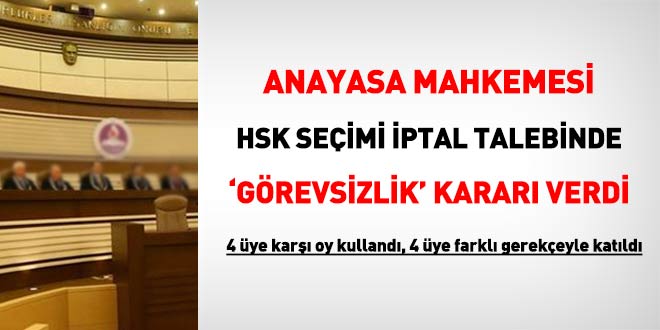 AYM, HSK Seimi ptal Talebinde Grevsizlik Karar Verdi - Son Dakika Haber