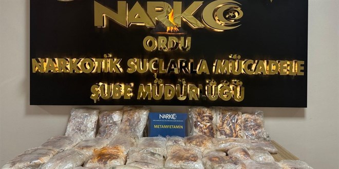 Ordu'da 25 kilo metamfetamin ele geirildi