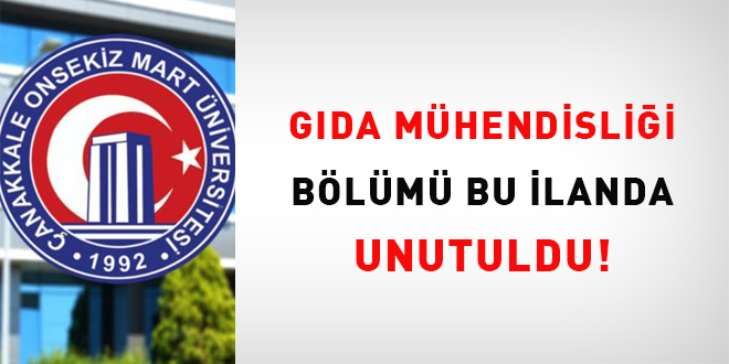 Gda mhendislii blm bu ilanda unutuldu!
