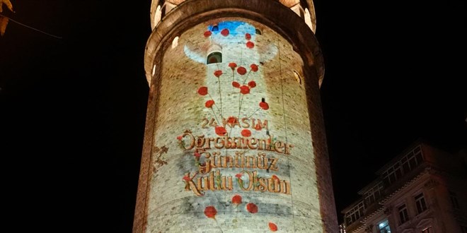 Galata Kulesi'nde 24 Kasm retmenler Gn'ne zel gsteri - Son Dakika Haber