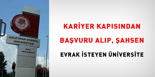 Kariyer Kapsndan bavuru alp ahsen evrak isteyen niversite! - Son Dakika Haber