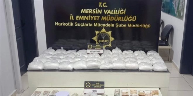 Mersin'de kilolarca uyuturucu ele geirilen pheliden 4 milyon TL'lik dviz kt