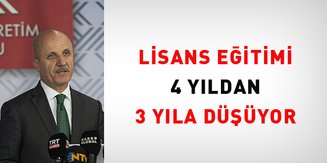Lisans E�itimi 4 Y�ldan 3 Y�la D���yor - Son Dakika Haber