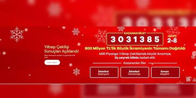 Y�lba�� �zel �ekili�inde b�y�k ikramiye �eyrek bilete isabet etti