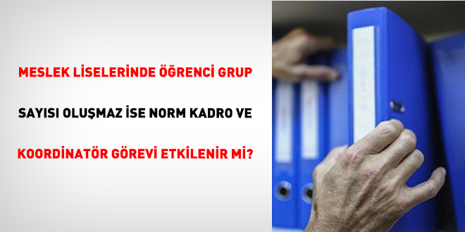 Meslek liselerinde ��renci gurup say�s� olu�maz ise norm kadro ve koordinat�r g�revi etkilenir mi?