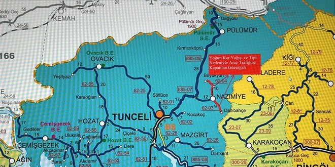 Tunceli'de yo�un kar ya���� nedeniyle bir�ok il yolu ula��ma kapat�ld� - Son Dakika Haber