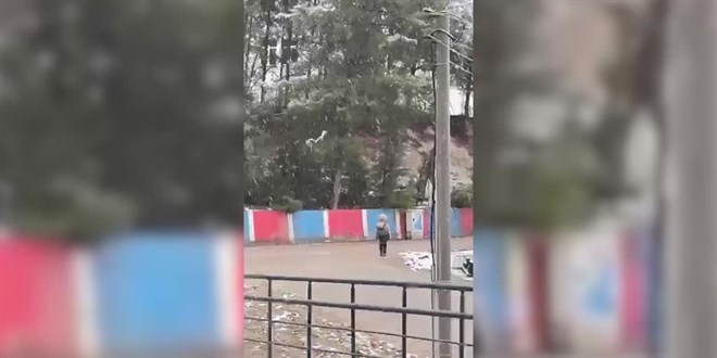 Kar alt�nda tek ba��na �stiklal Mar�� n�beti!