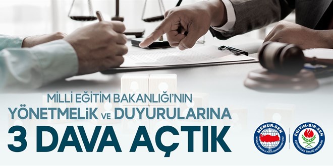 E�itim-Bir-Sen'den MEB Atama ve Yer De�i�tirme D�zenlemelerine 3 Ayr� Dava