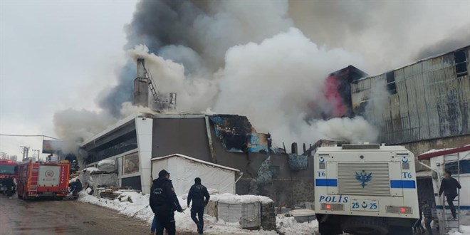 Erzurum'da bir i� yerinde ��kan yang�nda 1 ki�i yaraland� - Son Dakika Haber