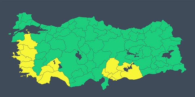 14 il i�in 'sar�' kodlu uyar�: Sa�anak, kar ve hortum riski var! - Son Dakika Haber