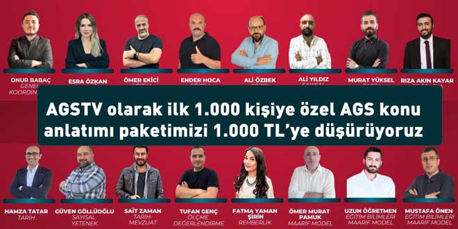 AGSTV T�m dersler paketi sadece 1000 TL