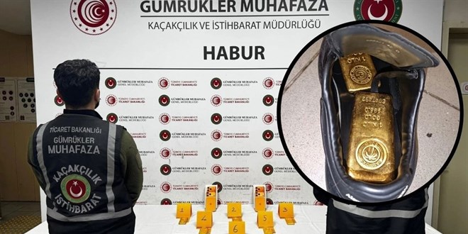 Ayakkab� i�erisinde 41 kilo alt�n ele ge�irildi