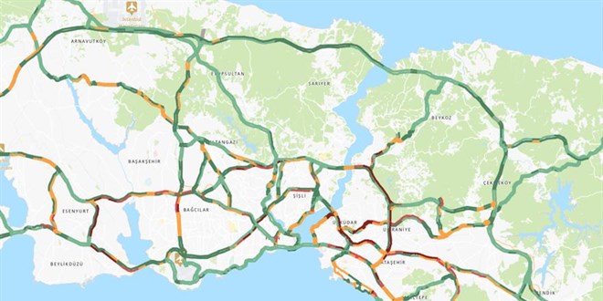�stanbul'da trafik yo�unlu�u y�zde 60'� a�t�