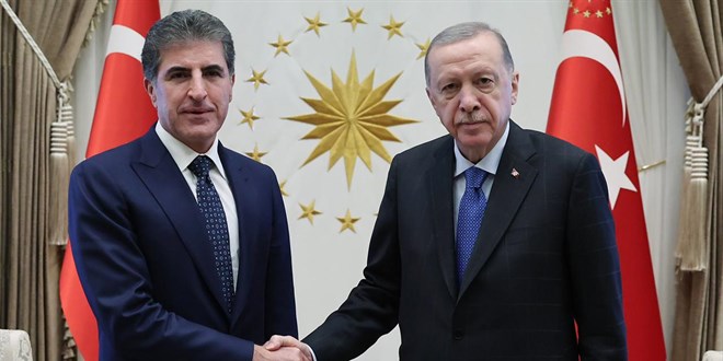 Erdo�an, IKBY Ba�kan� Barzani ile g�r��t�