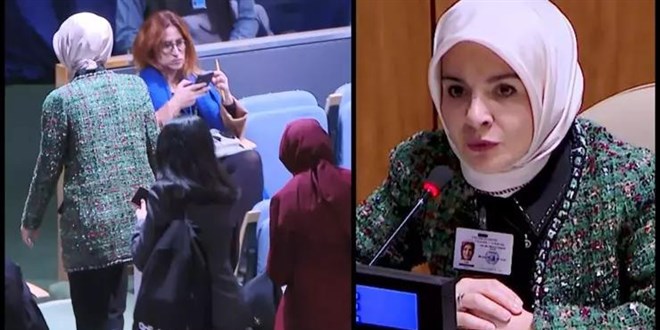 Bakan G�kta�'tan BM'de '�srail' protestosu: Salonu terk etti!